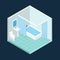 Isometric toilet vector design.