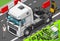 Isometric Tow Truck Only Cab in Front View