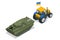 Isometric tractor with Ukrainian flag pulls a russian BMP or tank. Ukrainian in war. Russia is the aggressor.