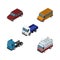 Isometric Transport Set Of Autobus, Truck, Lorry And Other Vector Objects. Also Includes Bus, Lorry, Ambulance Elements.