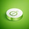 Isometric Trap hunting icon isolated on green background. White circle button. Vector