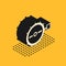 Isometric Trap hunting icon isolated on yellow background. Vector