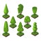 Isometric tree vector illustration.