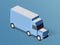 Isometric truck of motor vehicles car truck transport urban