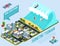 Isometric Tsunami Global Warming Composition