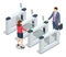 Isometric Turnstile. Access control equipment. Magnetic card access turnstiles. Electronic turnstile. Automatic