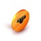 Isometric Underwear icon isolated on white background. Orange circle button. Vector Illustration