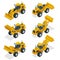 Isometric Vector illustration yellow bulldozer tractor, construction machine, bulldozer isolated on white. Yellow Wheel