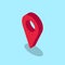 Isometric Vector location icon illustration. Geolocation 3d pin drop. Map pointer