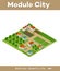 Isometric vector nature rural