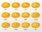 Isometric Vector set of Cryptocurrency gold coins with Bitcoin, ETH, LTC, XRP, DASH, ZEC, XMR, QTUM, IOT, NEN, DOGE, VTC