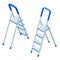 Isometric vector stepladder isolated on white. Aluminum ladder. Ladder for workers, painters, engineers, repairman