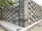 Isometric View of Concrete block wall constructed for Public toilet in Three dimensional view like in and out pattern using blocks