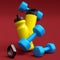 Isometric view of sport equipment like dumbbell, water bottle and yoga mat