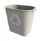 Isometric view of white recycling bin on a white background