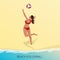 Isometric Volleyball player on a beach