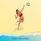 Isometric Volleyball player on a beach