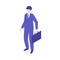 Isometric walking businessman character design