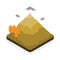 Isometric wasted mountain because oil