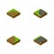 Isometric Way Set Of Sand, Down, Rotation Vector Objects. Also Includes Road, Rotation, Sand Elements.