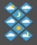 Isometric weather icons, 3D, vector illustration, modern style,