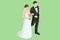 Isometric wedding couple. Marriage and family relations. Wedding ceremony.