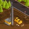 Isometric Well Drilling Illustration