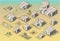 Isometric Western Rural Pueblo Basic Set Tiles