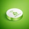 Isometric Wireless antenna icon isolated on green background. Technology and network signal radio antenna. White circle