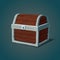 Isometric wooden dower chest or pirate crate