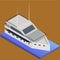Isometric yacht. Marine nautical transport