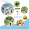 Isometric Zoo Colorful Template