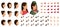 Isometrics create your emotions and hairstyles girls in military uniform. Sets of 3D hairstyles, faces, eyes, lips, nose