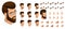 Isometrics create your emotions for a man with a hipster and a beard. Sets of 3D hairstyles, faces, eyes, lips, nose