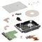 Isometry. disassembled hard disk on a white background