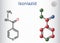 Isoniazid, isonicotinic acid hydrazide, INH molecule. It is antibiotic, used to treat mycobacterial infections, primarily