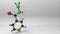 Isoniazid molecule 3D illustration.