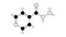 isoniazid molecule, structural chemical formula, ball-and-stick model, isolated image isonicotinic acid hydrazide