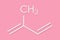 Isoprene, rubber polyisoprene building block monomer. Skeletal formula.