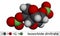 Isosorbide dinitrate, ISDN molecule. It is vasodilator used to treat angina in coronary artery disease. Molecular model. 3D