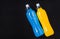 Isotonic energy drink bottle copy space background