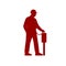 Isotype Style Pictogram Of Electrician