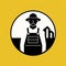 Isotype Style Pictogram Of Farm Worker