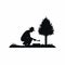 Isotype Style Pictogram Of Landscaper By Gerd Arntz