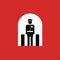 Isotype Style Pictogram Of Security Guard