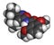 Isoxaben herbicide molecule. 3D rendering. Atoms are represented as spheres with conventional color coding: hydrogen white,.