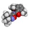 Isoxaben herbicide molecule. 3D rendering. Atoms are represented as spheres with conventional color coding: hydrogen (white),