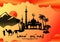 Isra` Mi`raj background with mosque