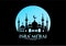 Isra` mi`raj design and silhouette mosque