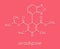 Isradipine hypertension drug molecule. Skeletal formula.